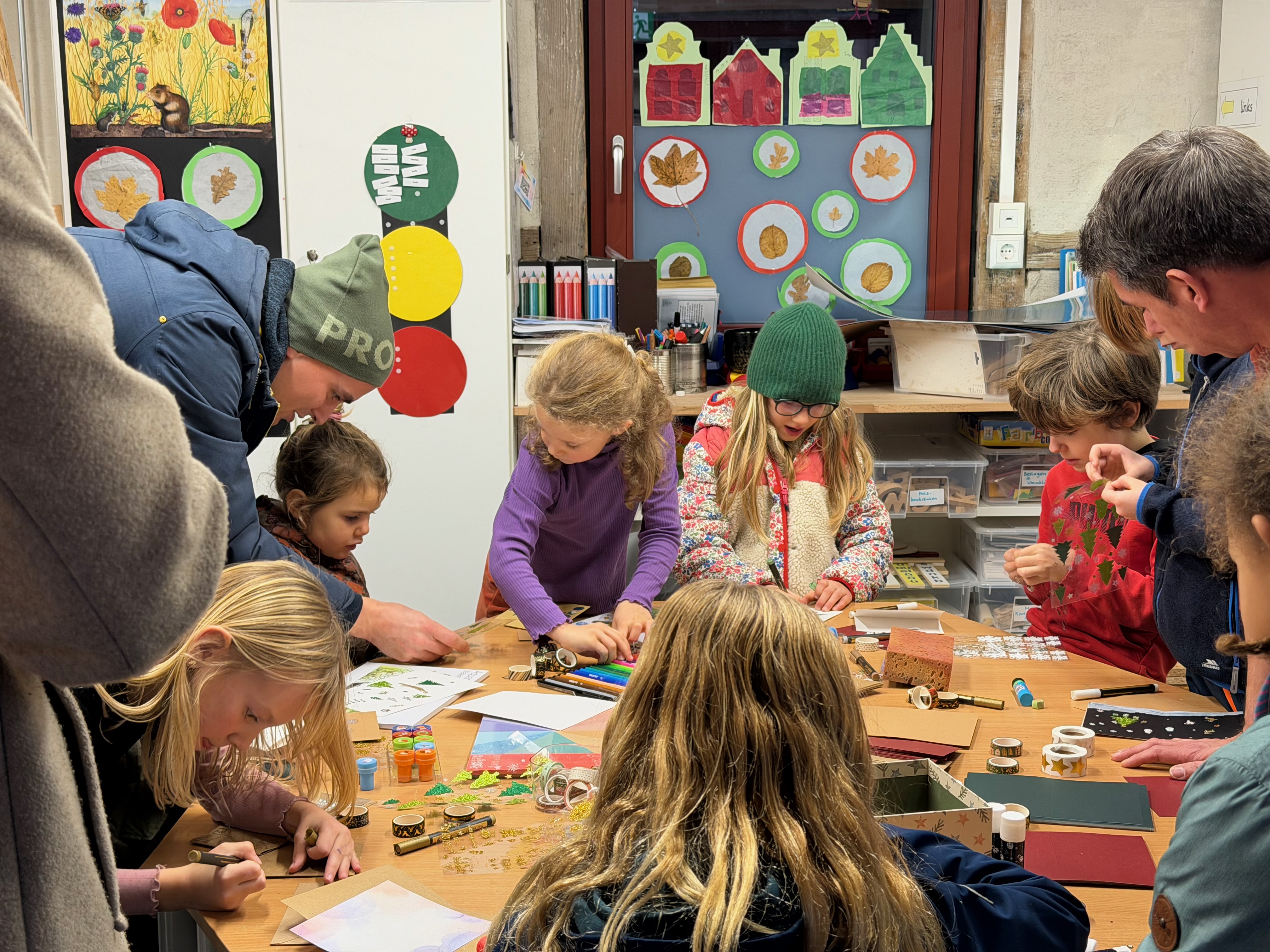 Bastelaktion Weihnachtskarten